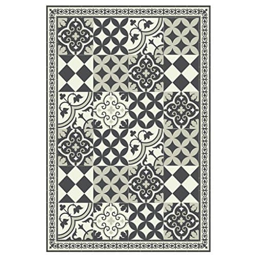 Kitchen vinyl mat Carpet Tiles Pattern Decorative linoleum rug,gray, green & white 312-60 * 90 cm