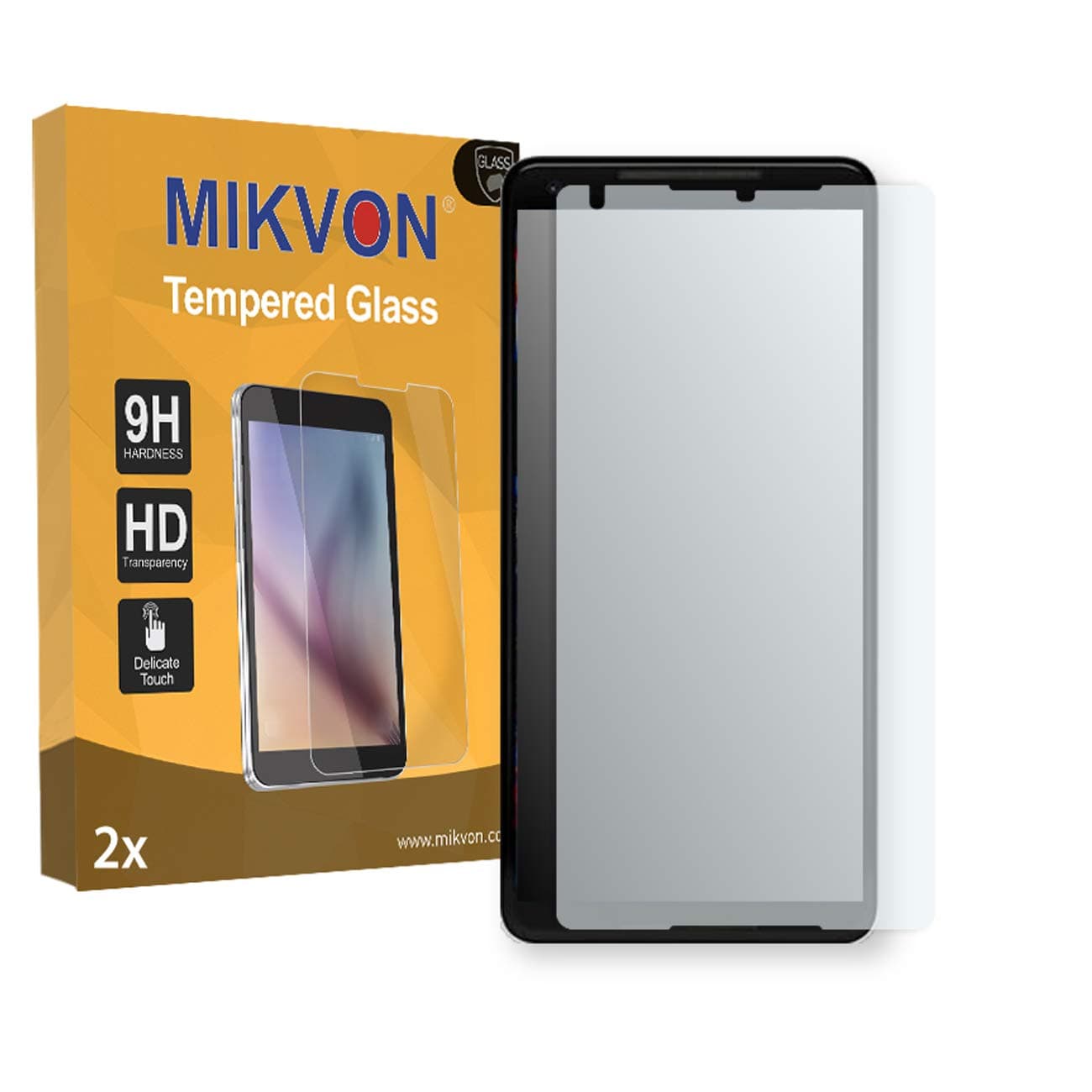 MIKVON 2X Flexible Tempered Glass 9H for Google Pixel 2 XL Glassfilms Screen Protector - Retail Package with Accessories (Reduced foil)