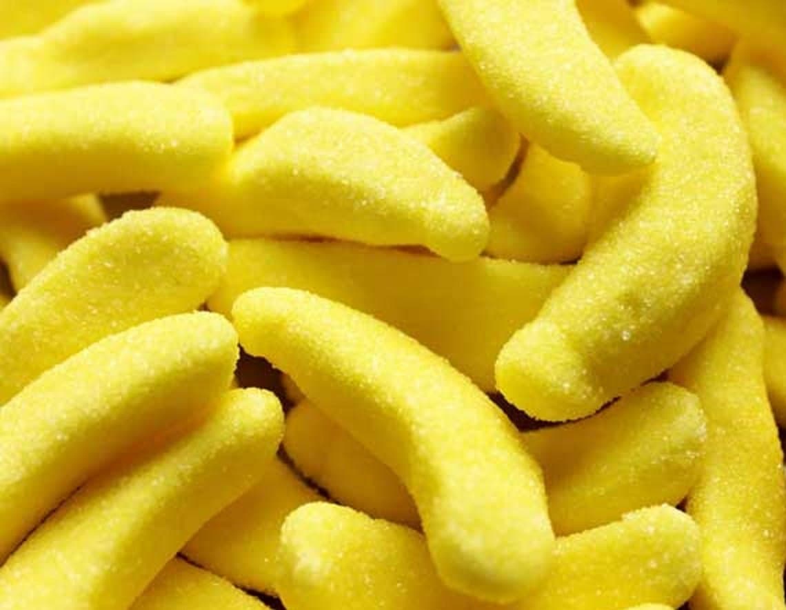 Fruit Poppers Kosher Gummies - Foam Sugar Gummy Candy Beach Fun Party Gummi (Banana Gummies, 2.2 Pound - 1kg)