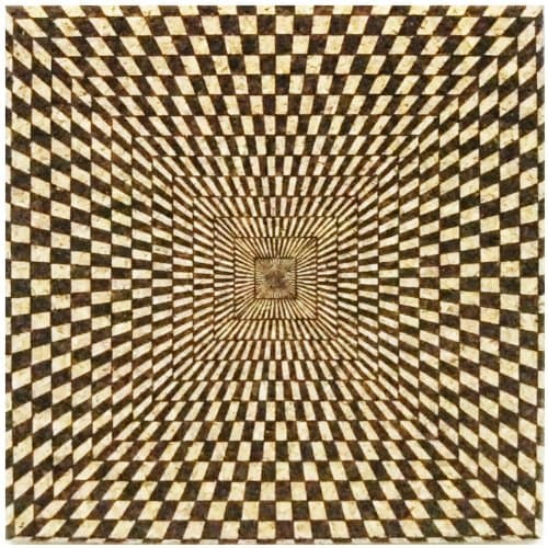 XL Coasters Square Illusion (6 Inch, Set of 2) – Oversized cork absorbent drink coasters