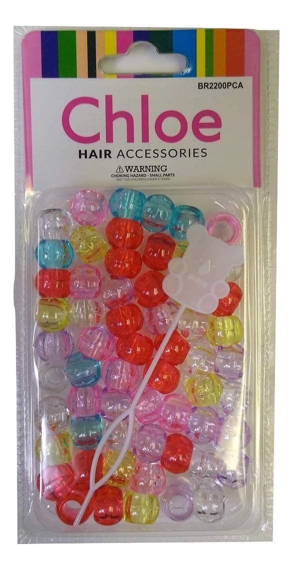 Chloe Hair Beads Round Shape (Pastel Crystal Assorted)