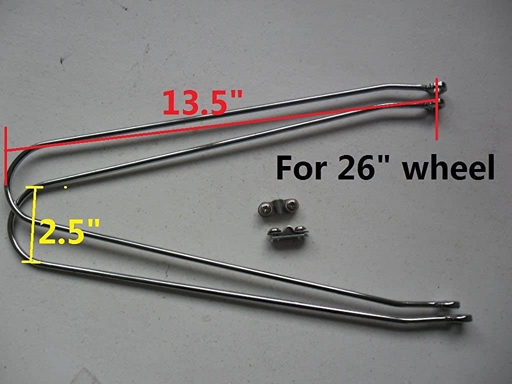 Bike 26" fender clamp + bracket pair chrome