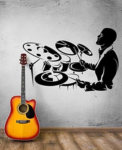 Little Angle Wall Decal Music Drummer Jazz Rock Drumroll Drumsticks Vinyl Stickers (Ed062)