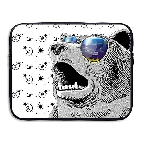 Summer Moon Fire Computer Bag Laptop Case Slim Sleeve Bag Bear Sunglasses Waterproof 13-15 Inch For IPad Air Macbook Pro Surface Book Notebook Ultrabook
