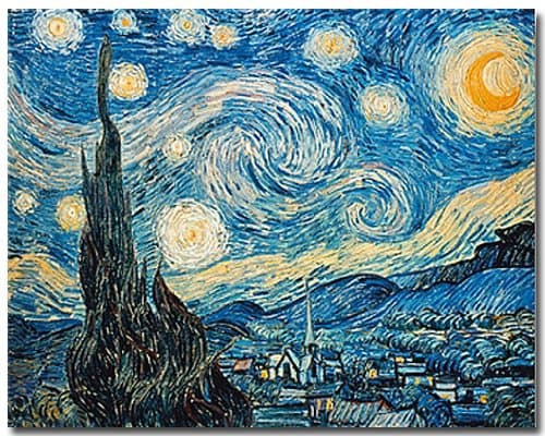Starry Night by Vincent Van Gogh Art Print Size: 80 cm x 60 cm Ungerahmter on High Quality Paper, Museum Art