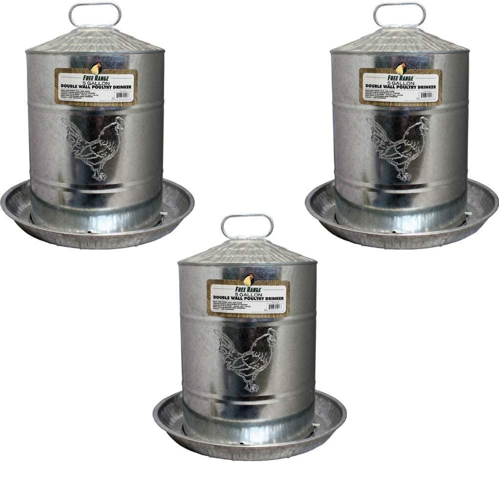 Harris Farms Double Wall Poultry Drinker, 5 Gallon, Pack of 3