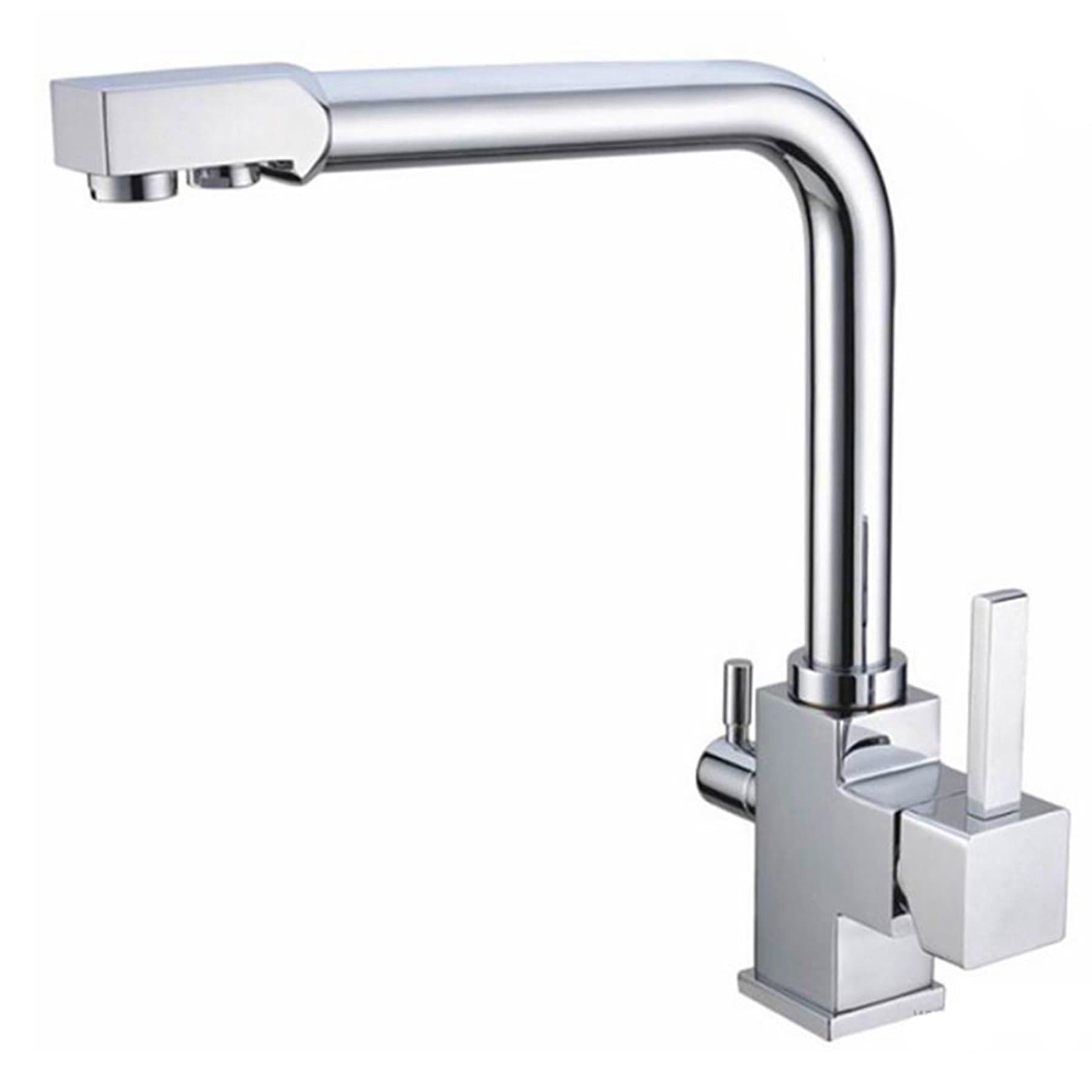 Three Flow WL-306 3 Way Kitchen Faucet for RO and Hot Cold Water Chrome Lead Free