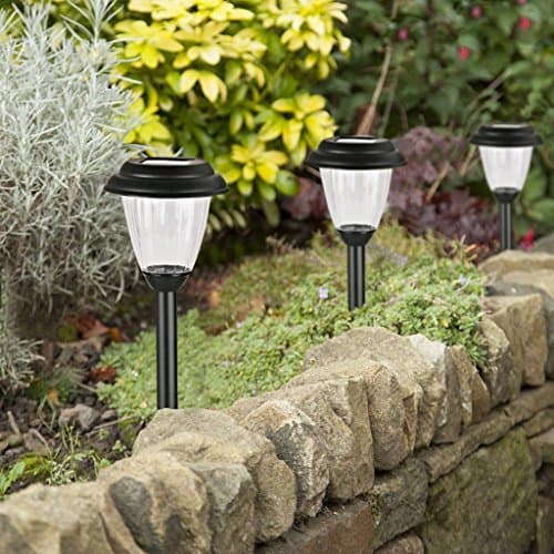 Winchance Solar Pathway Lights Stainless Steel Solar LED Stake Lights Waterproof,8 Packs Matt Black