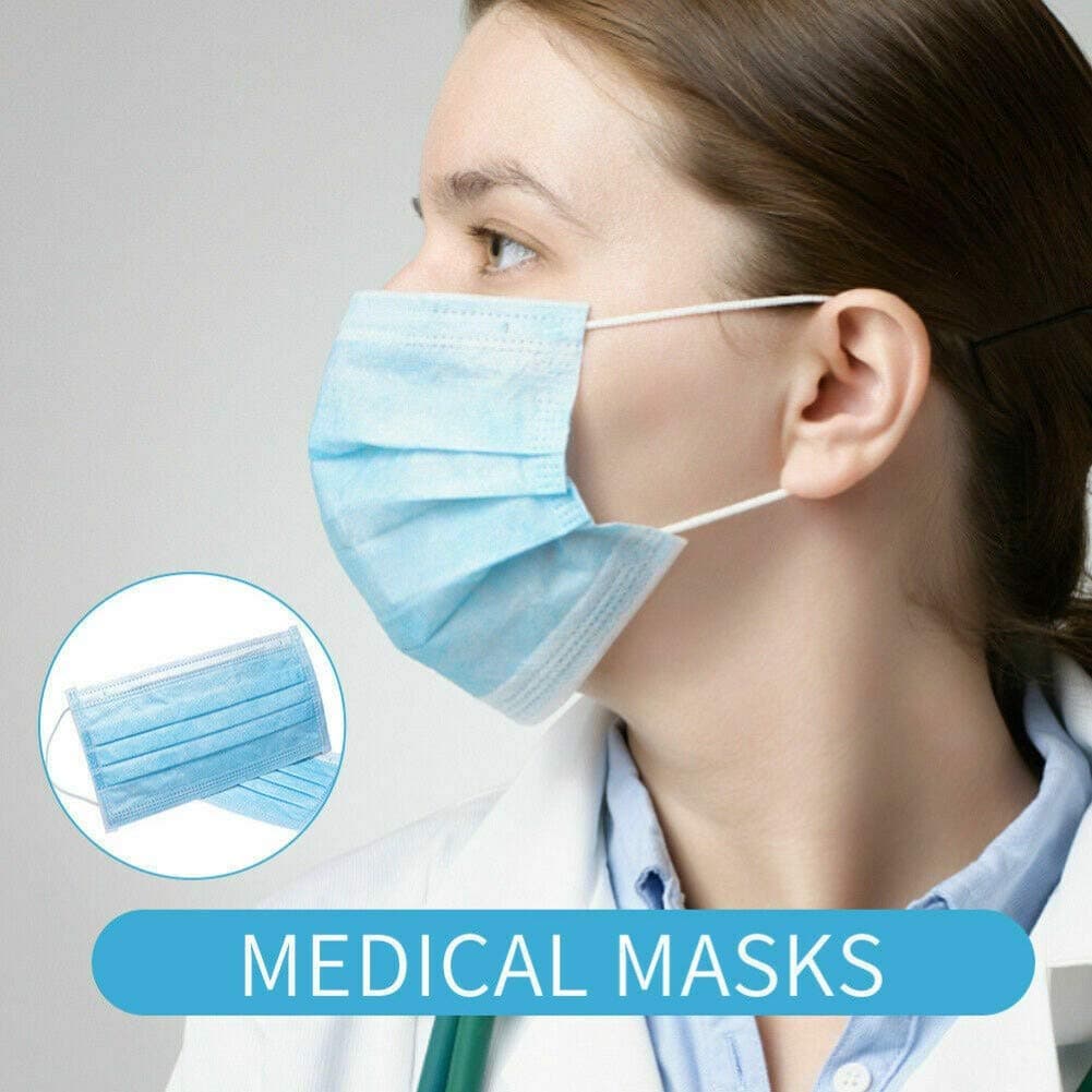 Kukakoo 1000Pcs Disposable Surgical Anti-Dust Earloop Protective Face Face Mouth Three-ply Breathable Beauty 1000pcs
