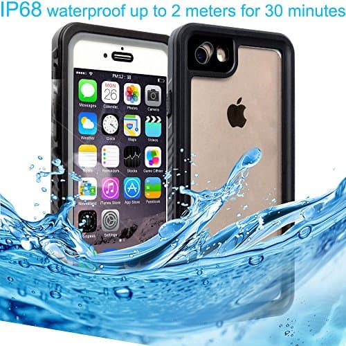 iPhone 6/6S Waterproof Case,Carlias Shockproof Dustproof Waterproof Case With Touch ID Full Body Cover For iPhone 6/6S 4.7'' Black