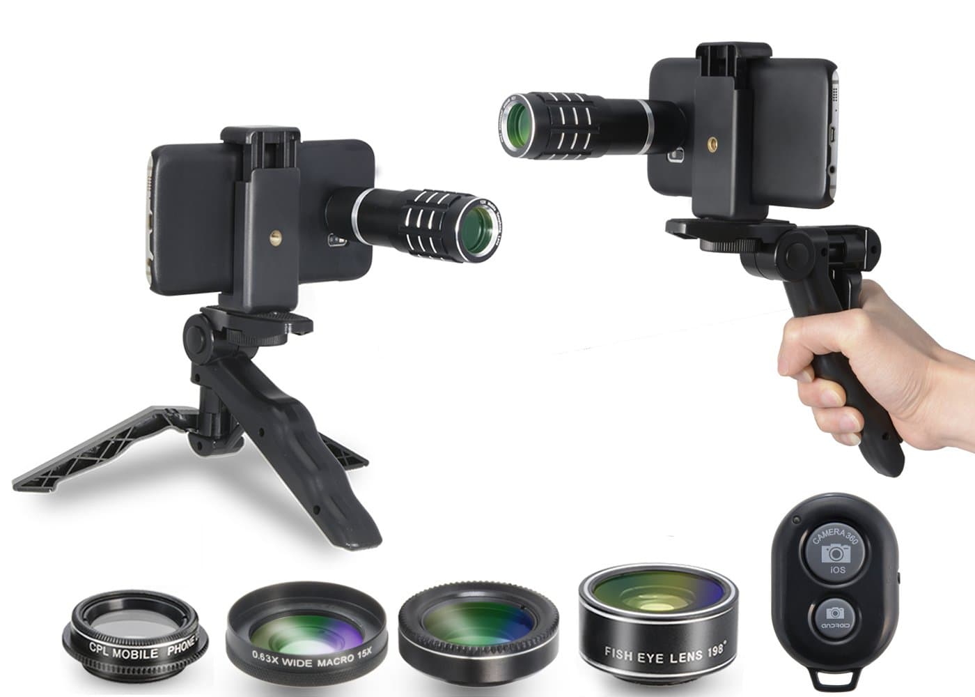 Camera Shutter Remote and Lens Kit for Samsung Galaxy S7/S7 Edge/S8/S8+ with Accessory(Samsung Galaxy S8)