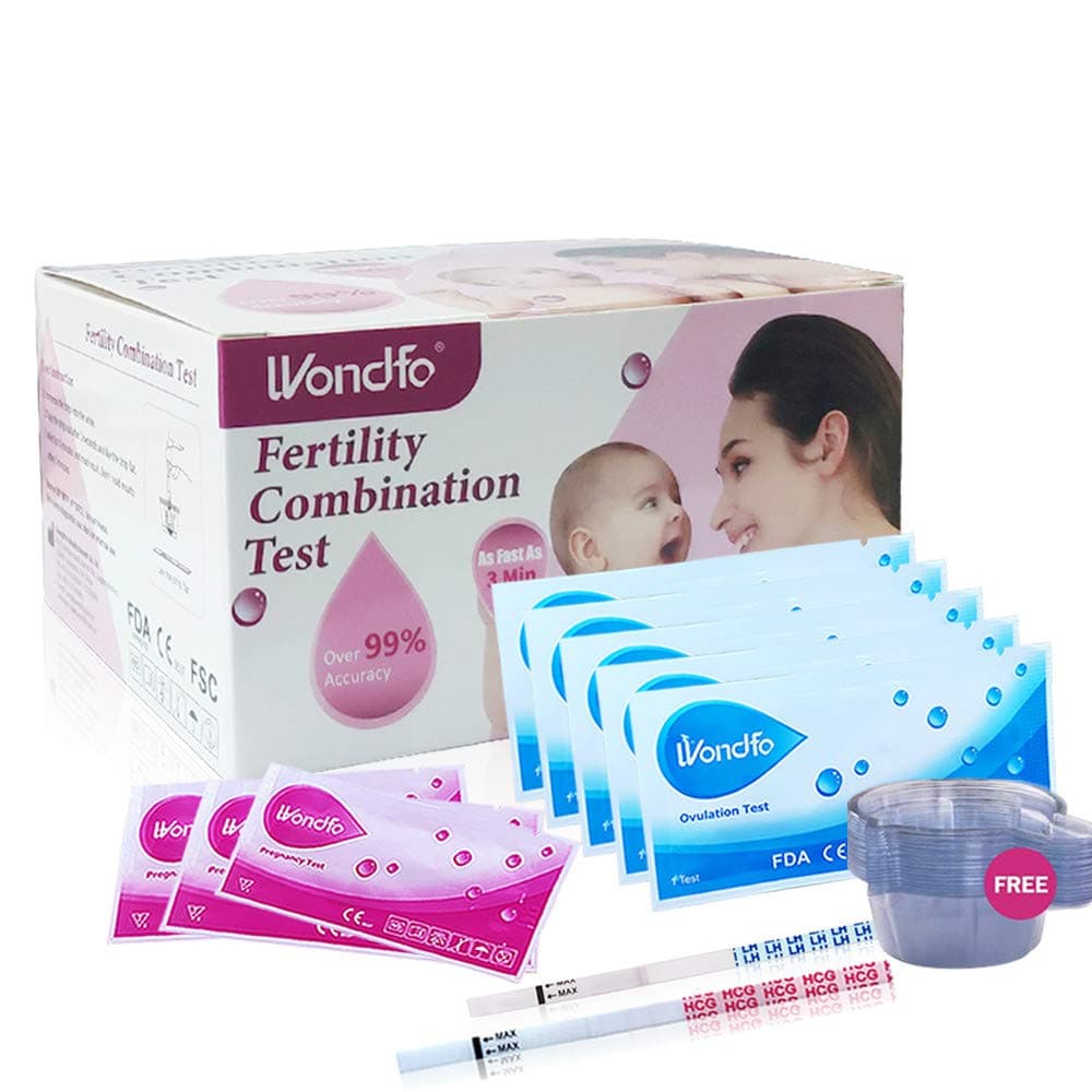Wondfo 30 x Ovulation Urine Test Strip LH Tests Kits +10 x Pregnancy Urine Test Strip HCG Tests Kits with Urine Cup