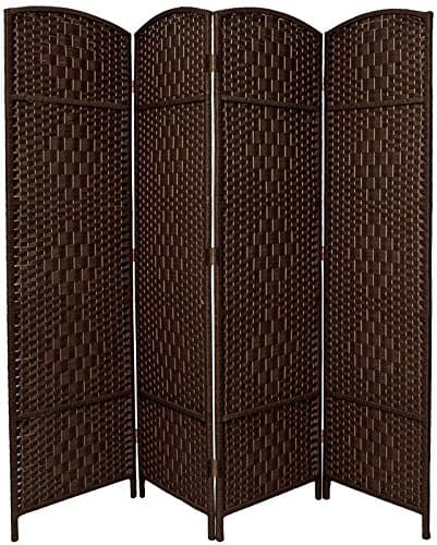 4 Panel Entwine Handmade Dark Brown Coloured Room Divider / Splitter Screen