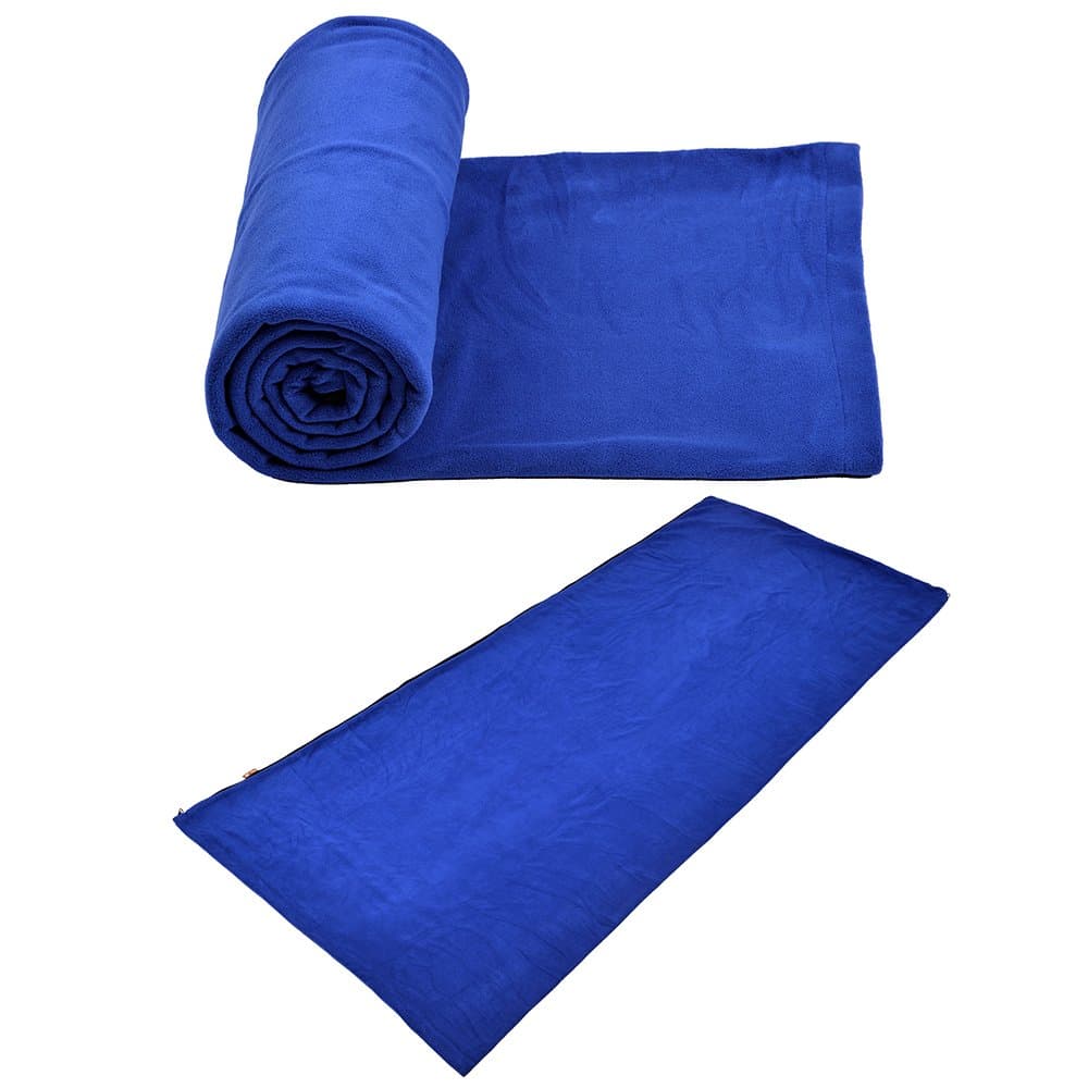 BESTEAM Fleece Sleeping Bag Liner Blanket Warm Ultra Light Microfiber Cozy Multicolor - Size 71"(L) X 30"(W) - with Carry Storage Bag