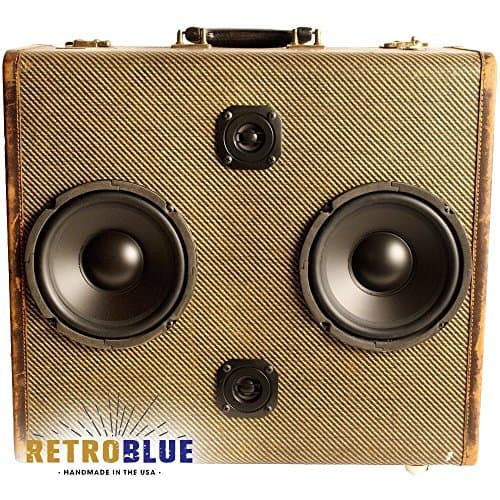 LOUD Hand Crafted Portable Bluetooth Speaker Old School Vintage Look Uniquely Retro - RetroBlue