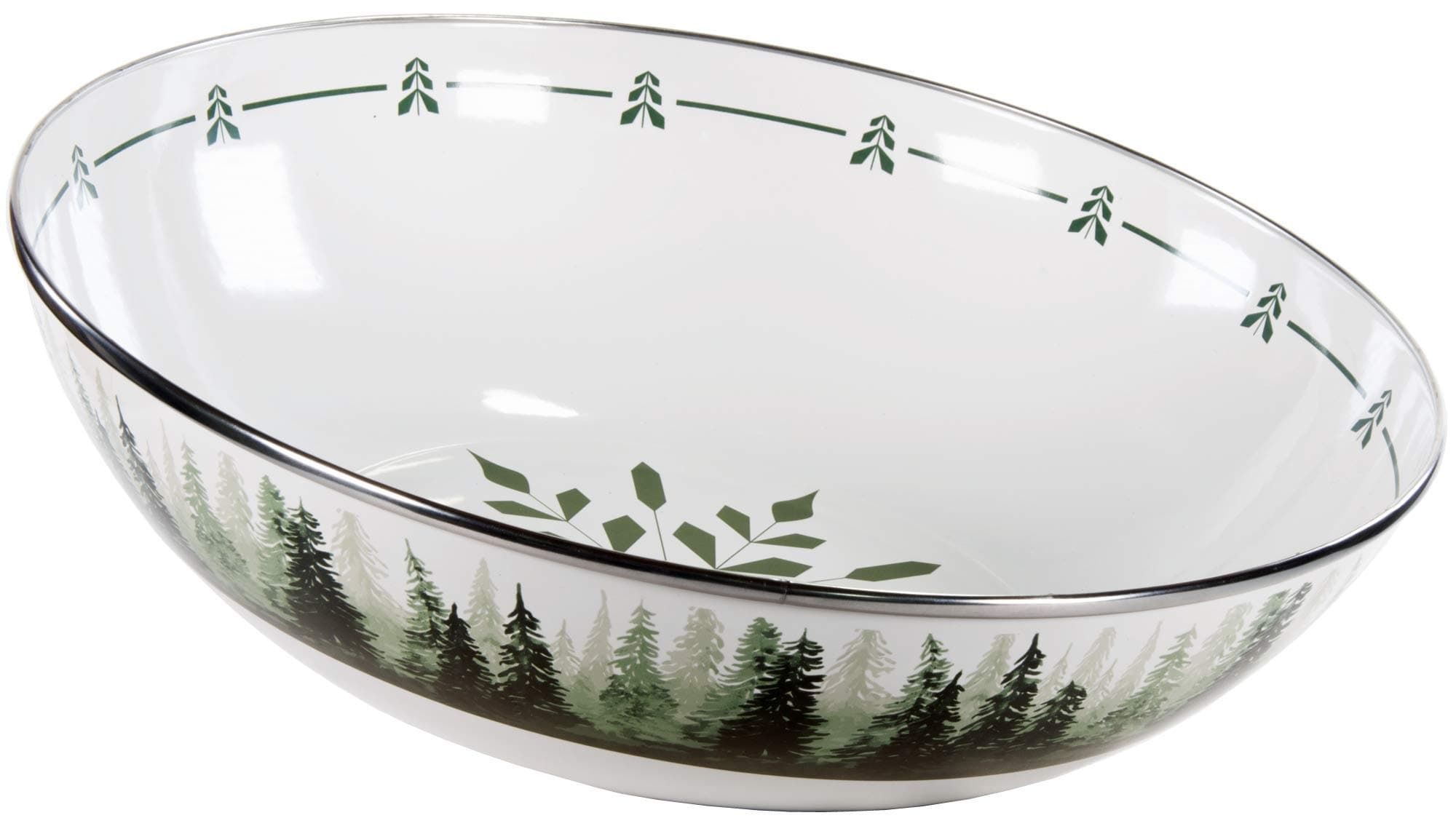 Golden RabbitEnamelware - Forest Glen Pattern - 5qt Catering Bowl