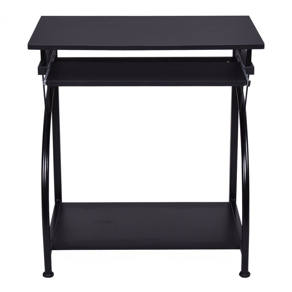 ADTEST , Gaming Table with Movable Keyboard Tray& CPU Holder, Workstation Made of P2 Environmental Material, Black