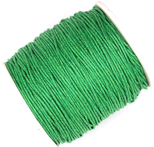 100 Yards 1mm Wax Cotton Cord Macrame String for Jewelry Bracelet - Choose Color (Green)