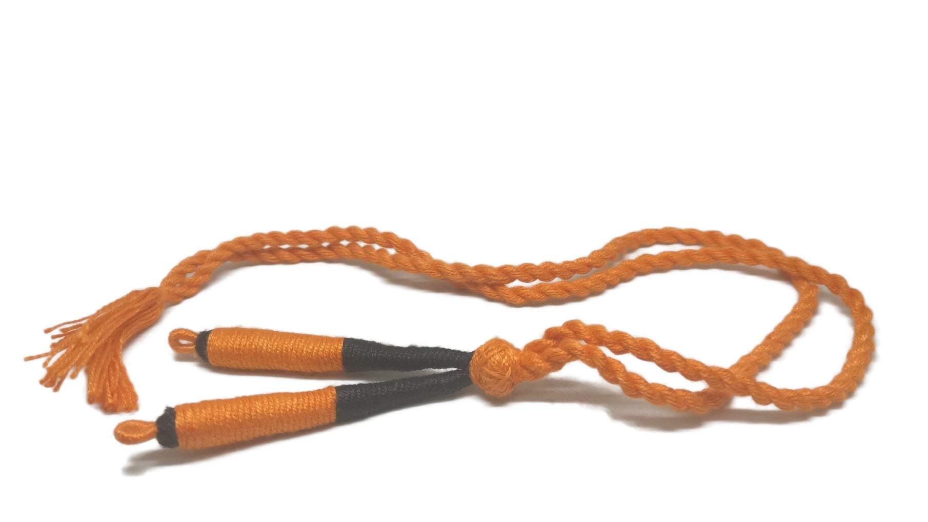 Aumni Crafts Handmade Jewellery Making Cotton Dori Adjustable Back Rope 1cm 17inch (Pack of 5 Pieces) [Color 8-> Orange & Black]