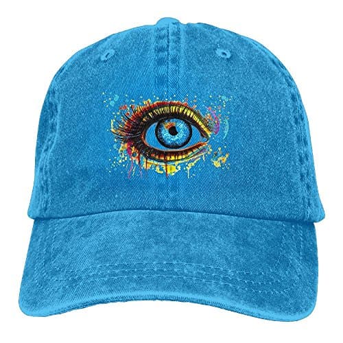 DRAZINESS TIDE Right Color Mode Eye Adjustable Cotton Denim Baseball Cap HatRoyalBlue