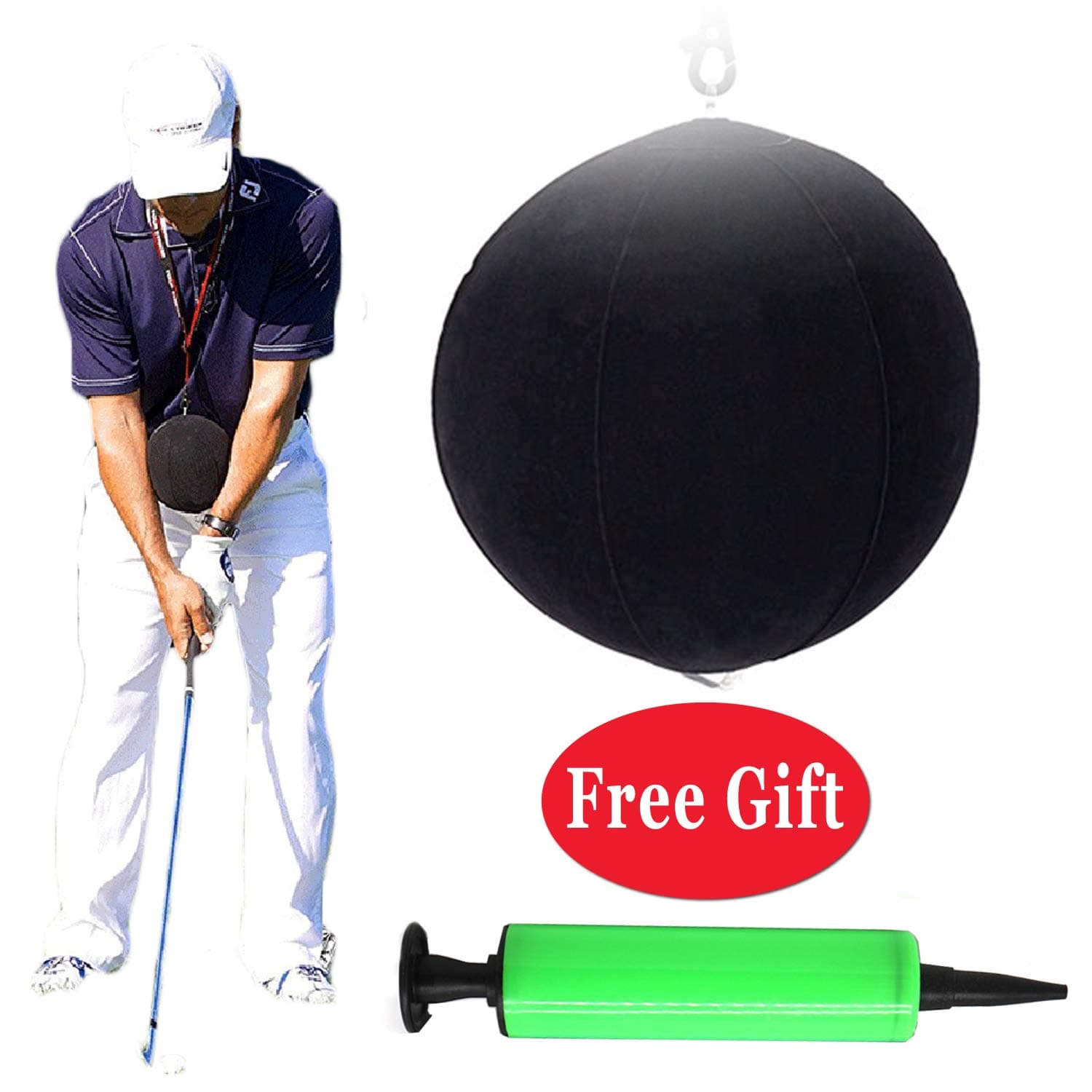 LCHUANG Golf Training Aids,Golf Swing Training Aid,Golf Training Balls,Golf Intelligent Impact Ball for Assist Posture Correction Training Supplies (Green, 4.5)