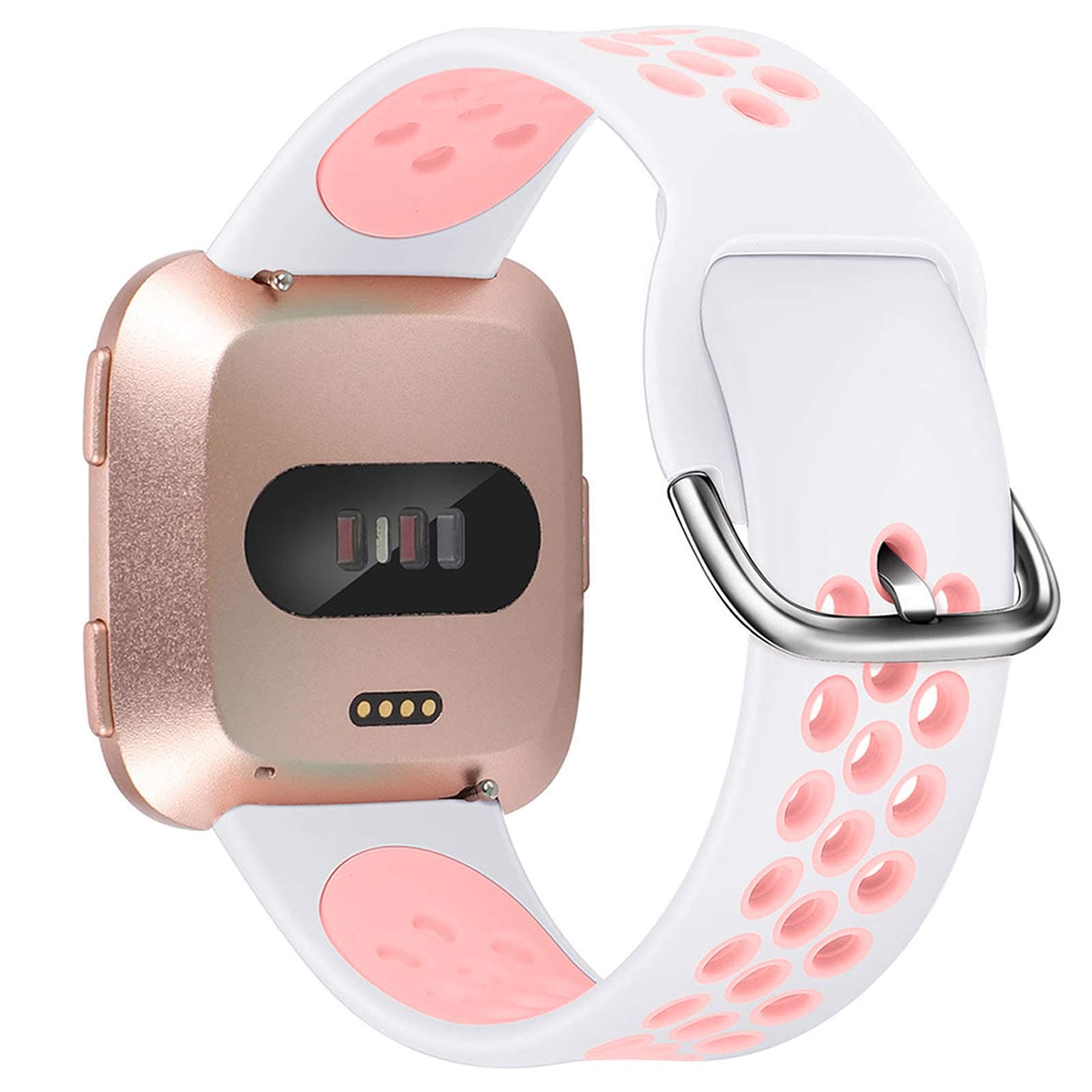 XIMU Sport Bands Compatible with Fitbit Versa/Versa 2 / Versa Lite, Soft Silicone Waterproof Breathable Sport Watch Strap Replacement Wristband Accessories Women Man for Versa Smart Watch