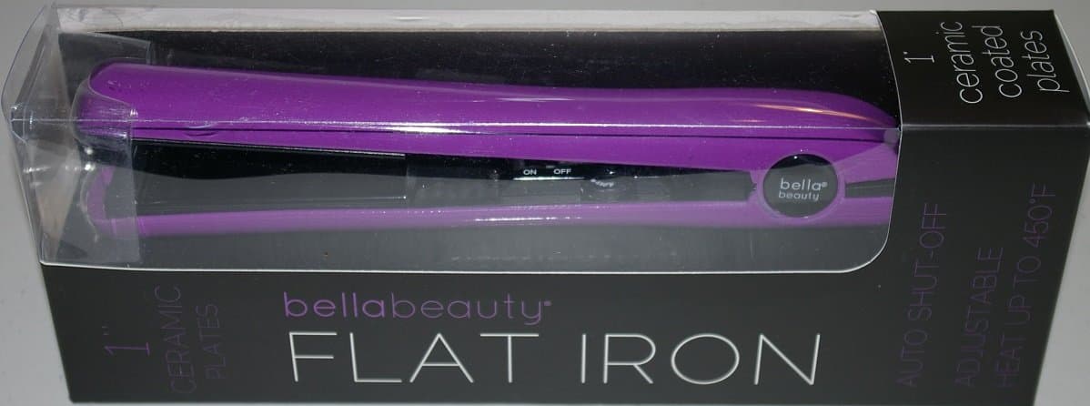 Bella Beauty 1 Ceramic Flat Iron, Gloss Purple w/ Thermal Pouch