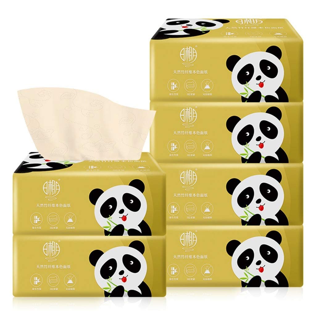HMROPA 6 Packages x 240 Pcs Disposable Tissues, Recycled and Biodegradable, Made From Natural Native Bamboo Pulp (6 Packages)