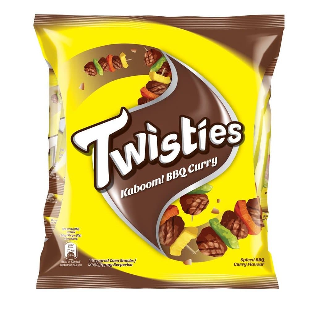 TwistiesFamily Pack Snacks 15g (BBQ Curry Dude!, 60 Packs)