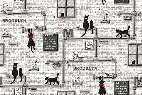 VandA Shop Peel and Stick Wall Tile Removable Backsplash for Kitchen and Bathroom-Cats Design- (38” x 16”)