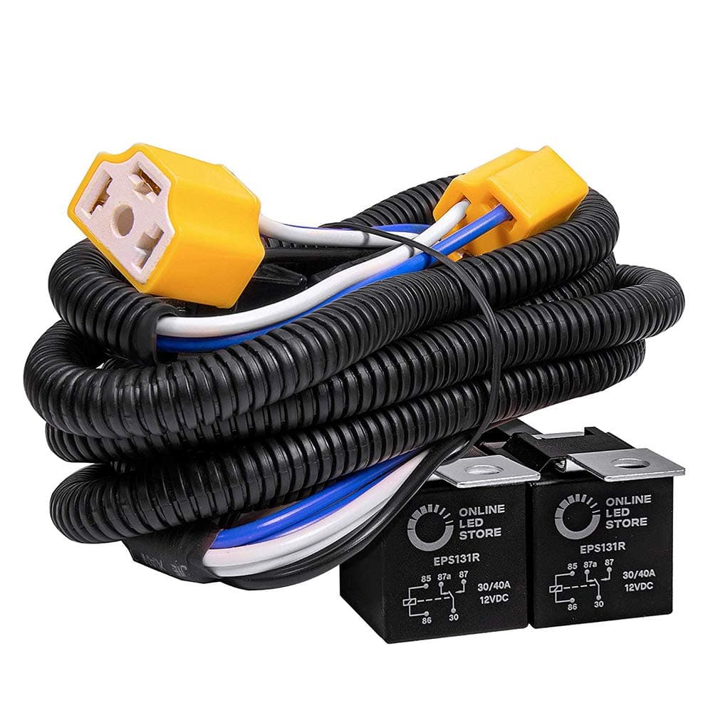 Naugust H4 Headlight Relay Wiring Harness System 2 Headlamp Light Bulb Fix Dim Light