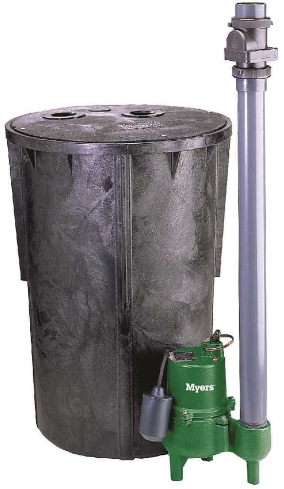 Myers SR1830-23-2 0.4 hp Cast Iron Packaged Sewage Pump, Metal, Black