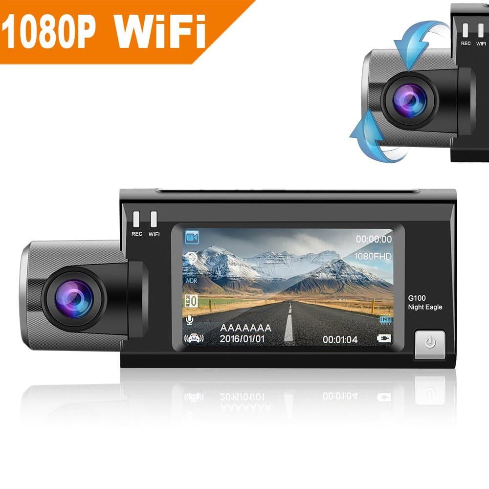 Mucrow Car Dash Cam WiFi 1080P Car Camera, Tracking Playback, WDR Night Vision Dashboard, Car Video Recorder Camera Full-HD 170 Wide Angle 2.7 inch LCD Screen USB Charging Vehicle Video Camera