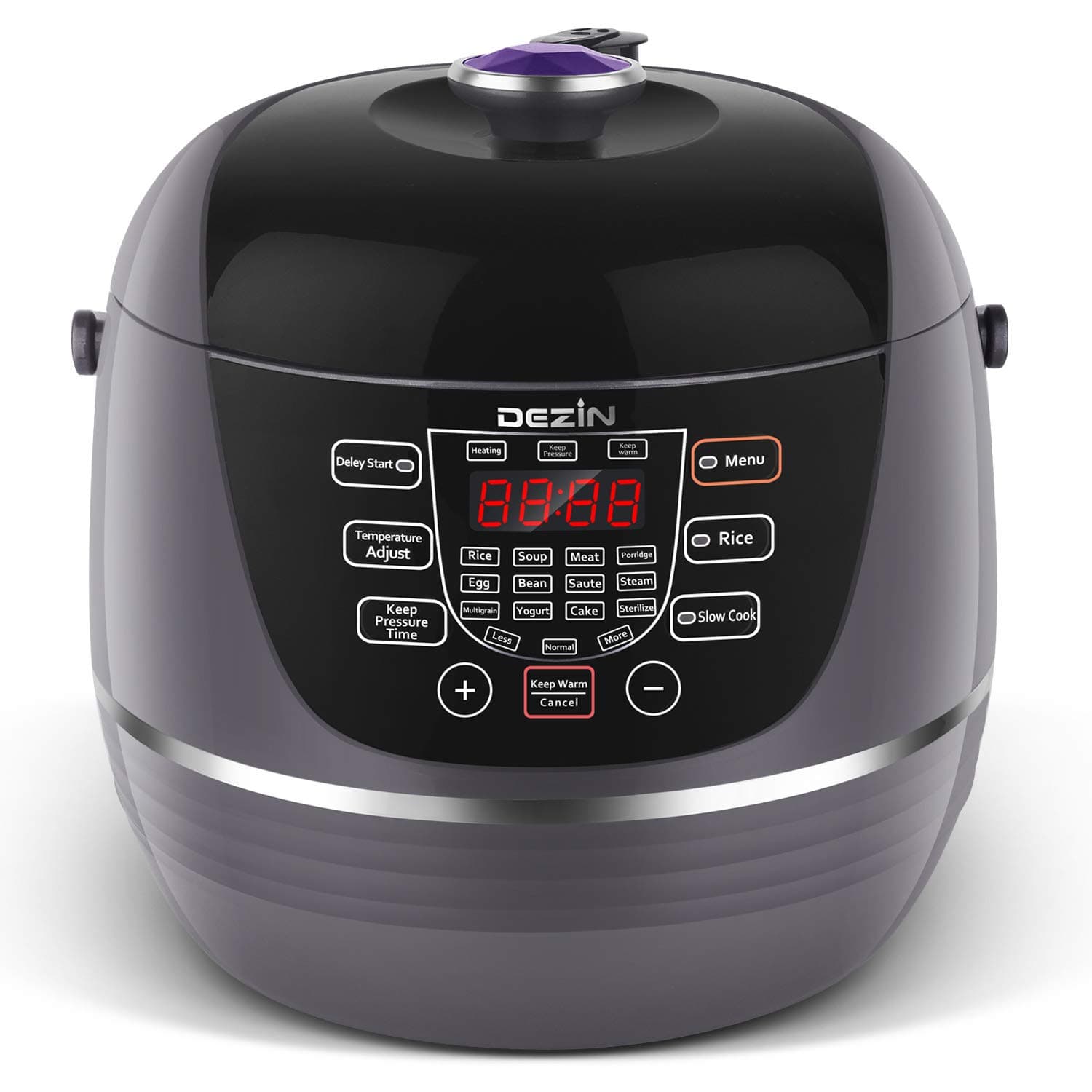 Dezin Electric Pressure Cooker 6 Qt 10-in-1 Programmable Pressure Cooker, Slow Cooker, Rice Cooker, Sauté, Yogurt, Cakes, Hot Pot, Steamer, Warmer, and Sterilizer with Stainless Steel Pot, Steam Rack