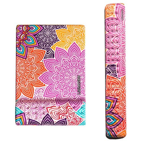 Cheliz Memory Foam Non Slip Mouse Pad Wrist Rest - Durable & Comfortable & Lightweight for Easy Typing & Pain Relief-Ergonomic Support (2-Colorful Flower)