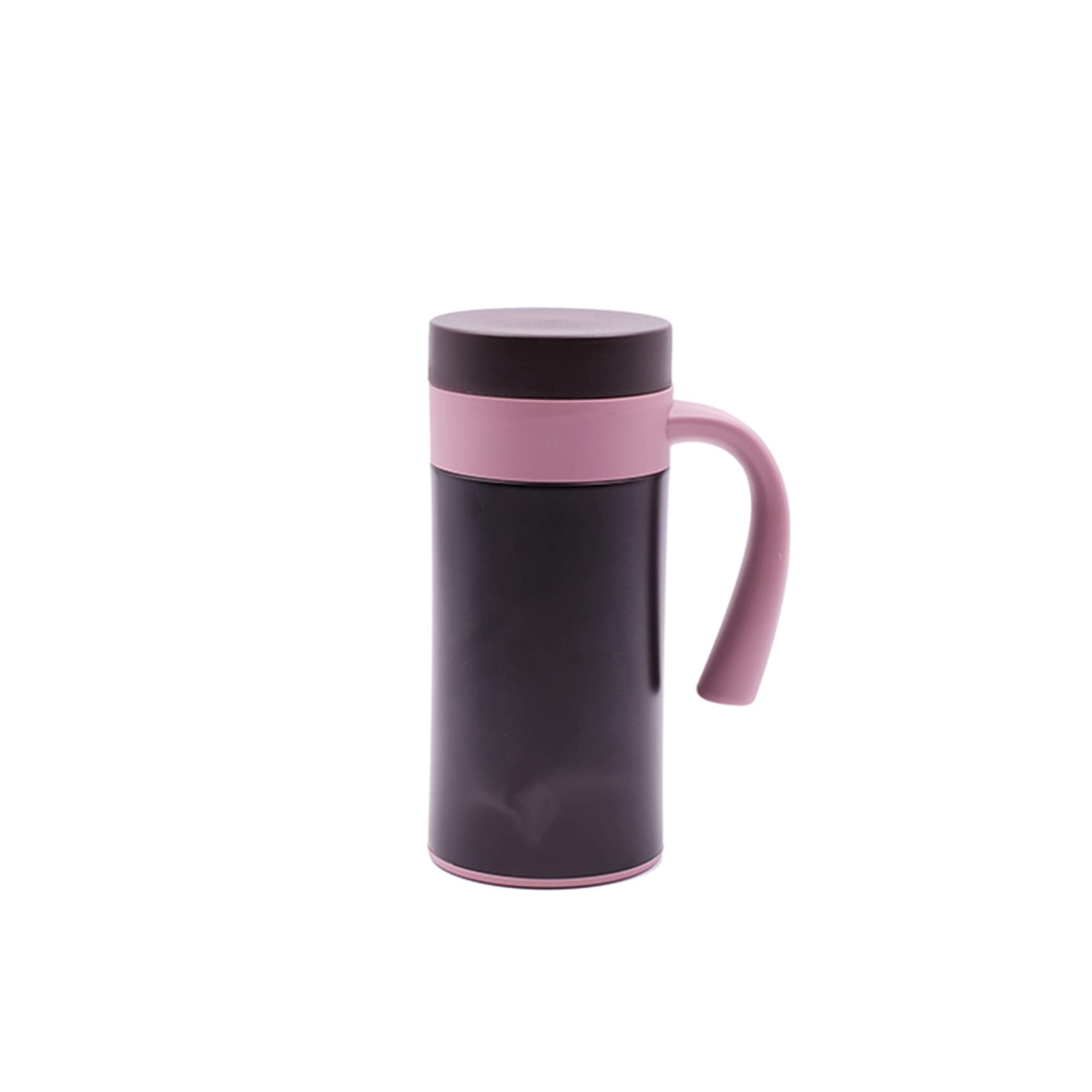 SARANGWARE Hot Tea & Coffee Mug with Lid, Spill Proof & Leak Free Design, Tumbler Shape Double Walled Travelling Thermos Sipper Bottle | 400ML | 17 X 7.5 cm | Brown