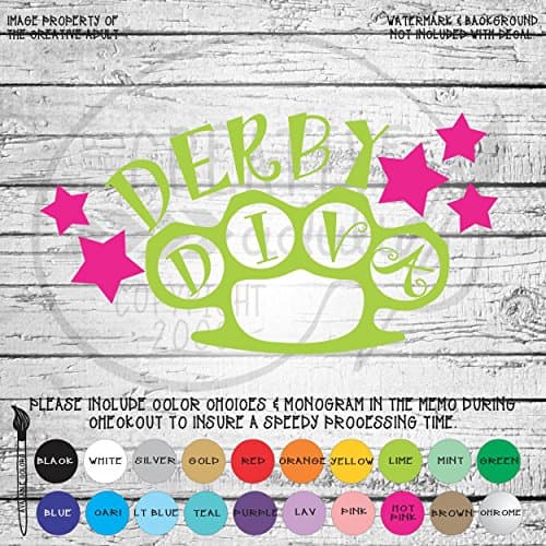 Derby Diva Brass Knuckles - Roller Derby Vinyl Decal Sticker