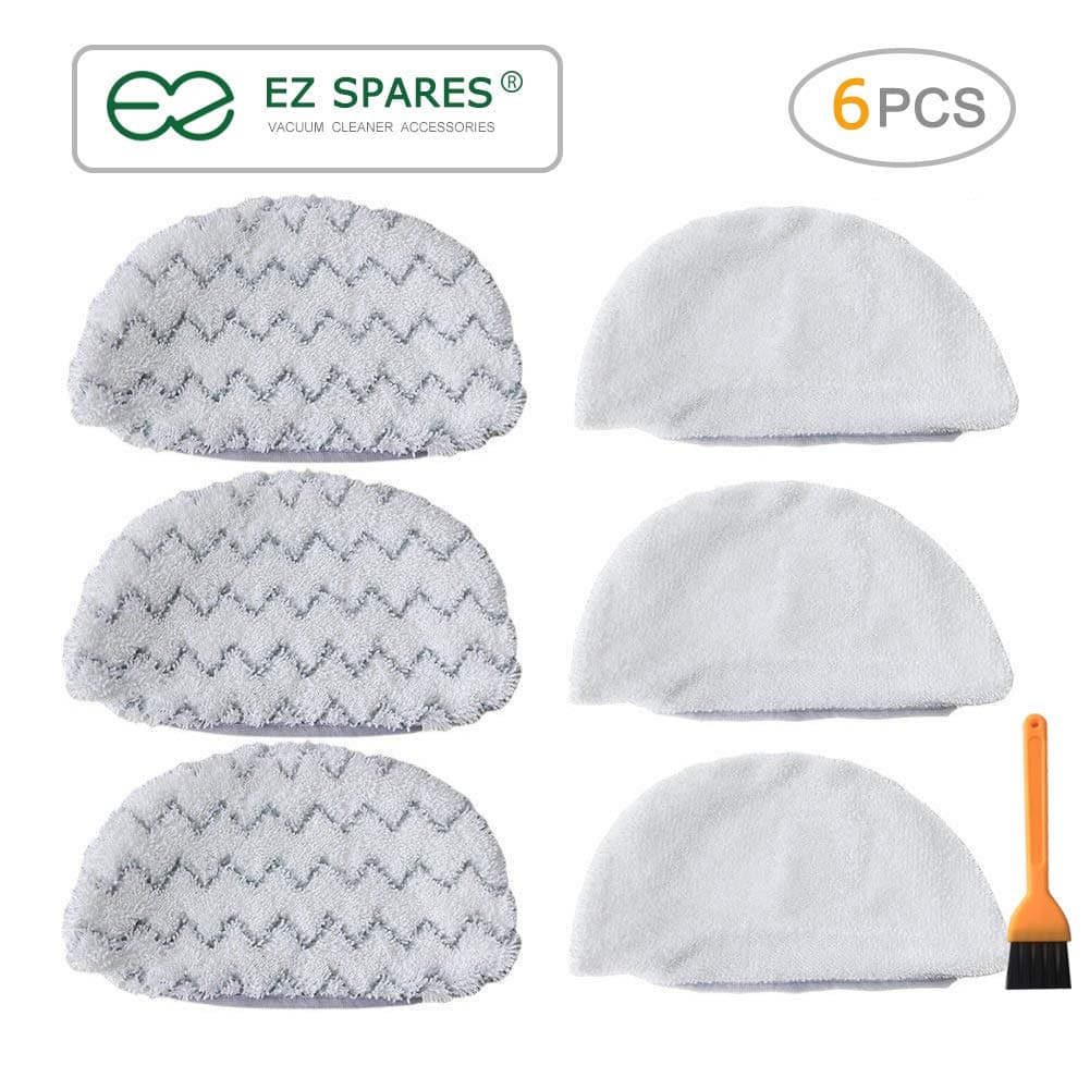 EZ SPARES 6pcs Replacement for Steam Mop Pads Bisel Steam Mop Pads 1252 1132 Symphony Hard Floor Vacuum & Steam Mop, Compare to Bisel Part No. 5938 Washable & Reusable
