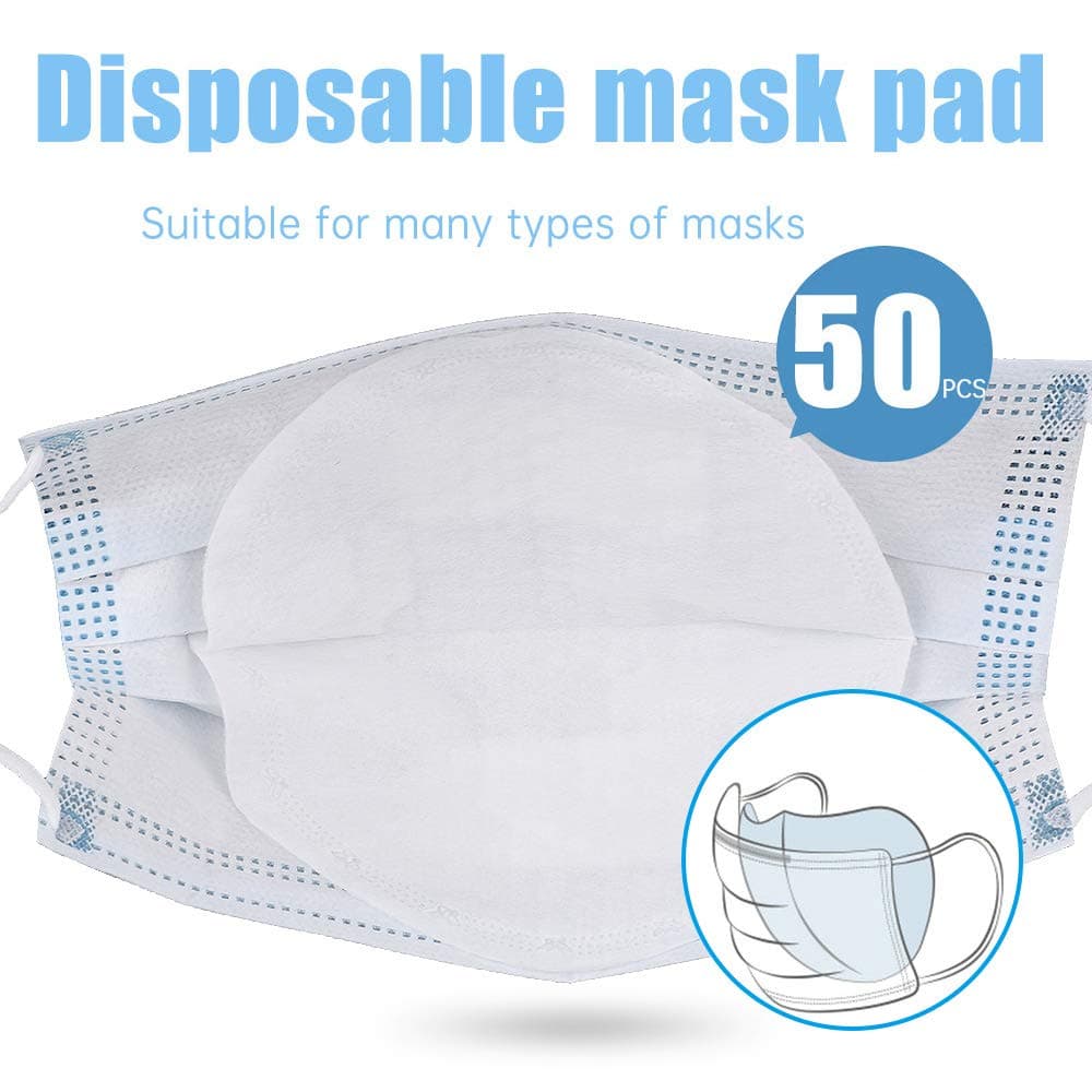 Baugger 50Pcs Disposable Face Ma-sks Filter Pad 3-Layers Breathable Filter Mouth Ma-sk Replacement Pad for Adult Kid