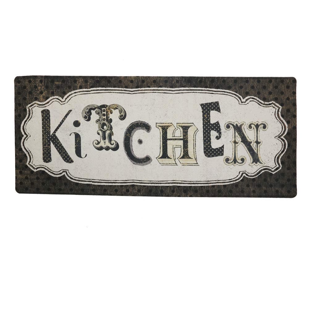 HiiARug Kitchen Runner Rug Durable Kitchen Floor Mat Non Slip Rubber Backing Waterproof Floor Runner for Laundry Kitchen Washroom Rugs(20"x48", Kitchen Alphabet)