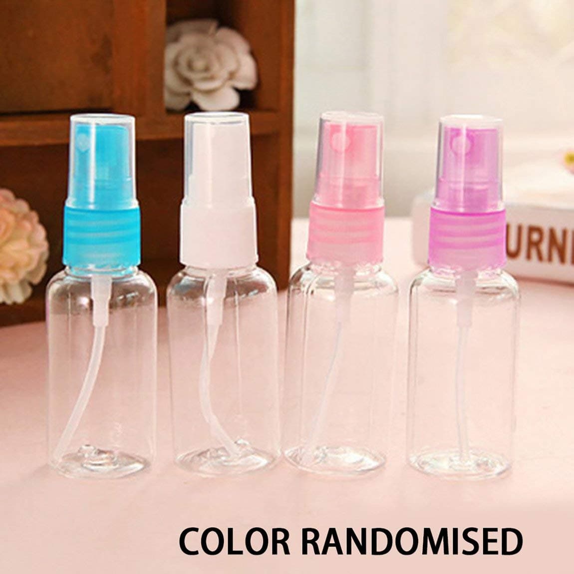 SeniorMar Portable Refillable Plastic Fine Mist Perfume Spray Bottle Transparent Empty Cosmetic Spray Bottles Transparent Travel Small Bottles