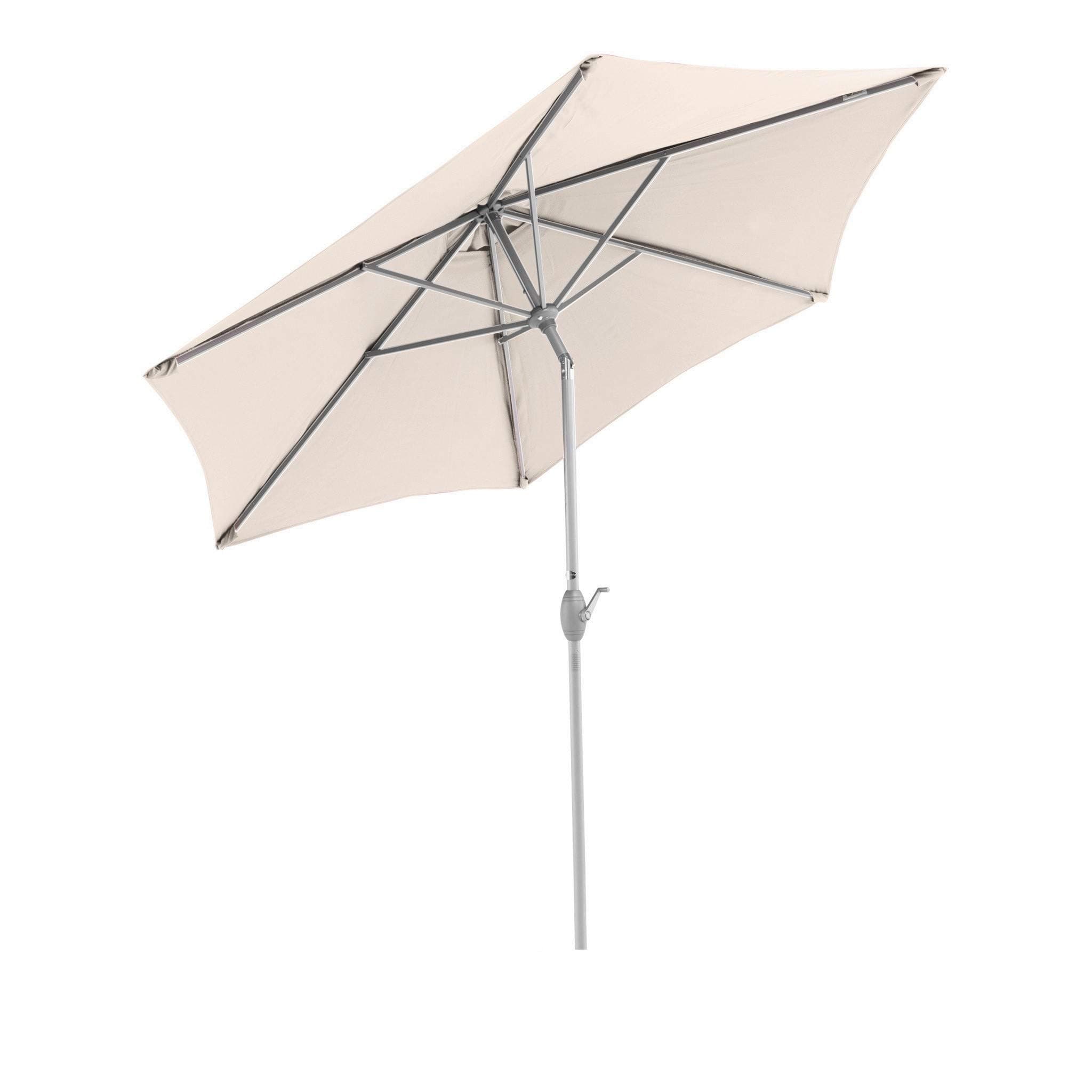 SORARA INTI Round Sun Shade Parasol | Sand | Ø 2.7m | Crank Mechanism | Garden Umbrella