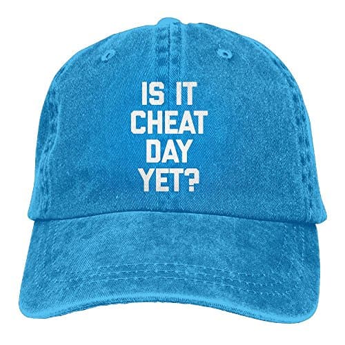Wfojpogop Unisex is It Cheat Day Yet Washed Hat RoyalBlue