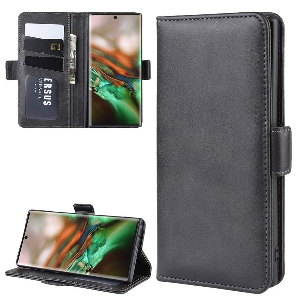 Galaxy Note 10 Wallet Case,OPDENK PU Leather Phone Case Card Slots Stand Case Protective Book Case Double Magnetic Clasp Flip Case Cover for Samsung Galaxy Note 10,Black
