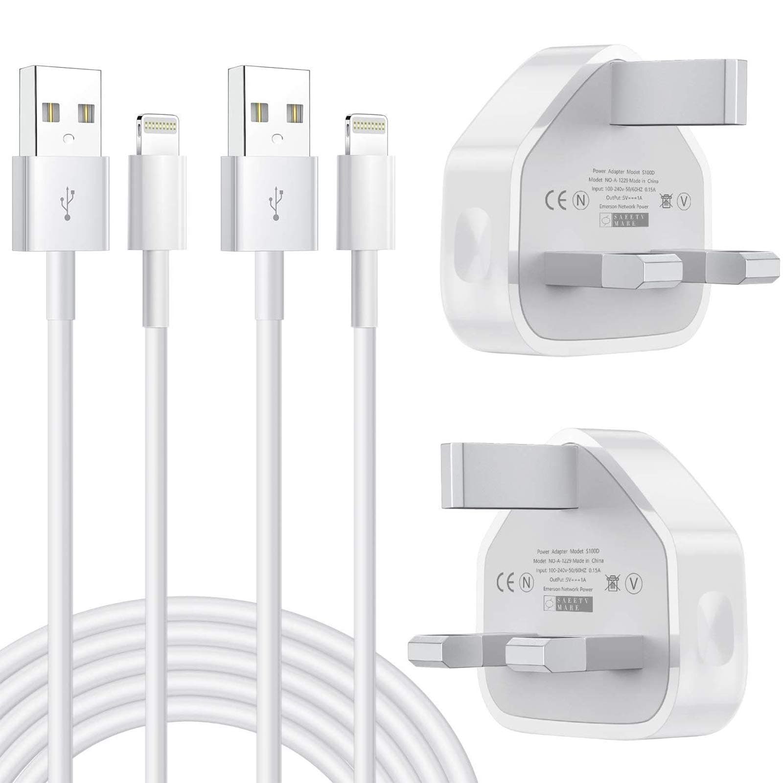 Phone Charger,2+2 Pack Lightning Cable and USB Wall Adapter Plug Compatible Phone 12/11 Pro/X
