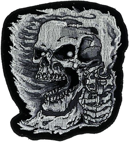 Skull With Pistol Pointed 4 inch Embroidered Patch NOVPA2880