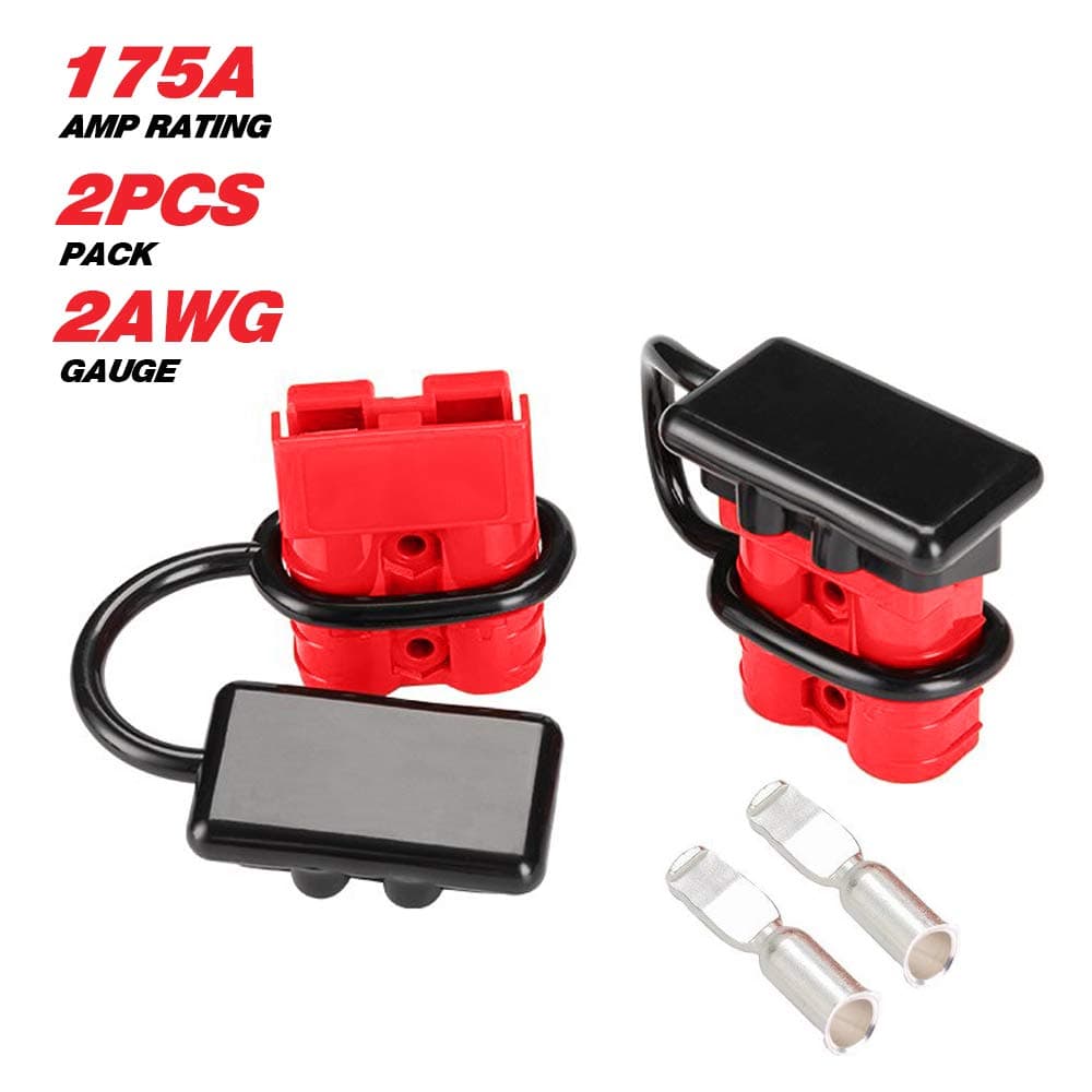 ORCISH Battery Quick Connect Disconnect Electrical Plug 2-4 Gauge 175 Amps for Recovery Winch or Trailer (red)