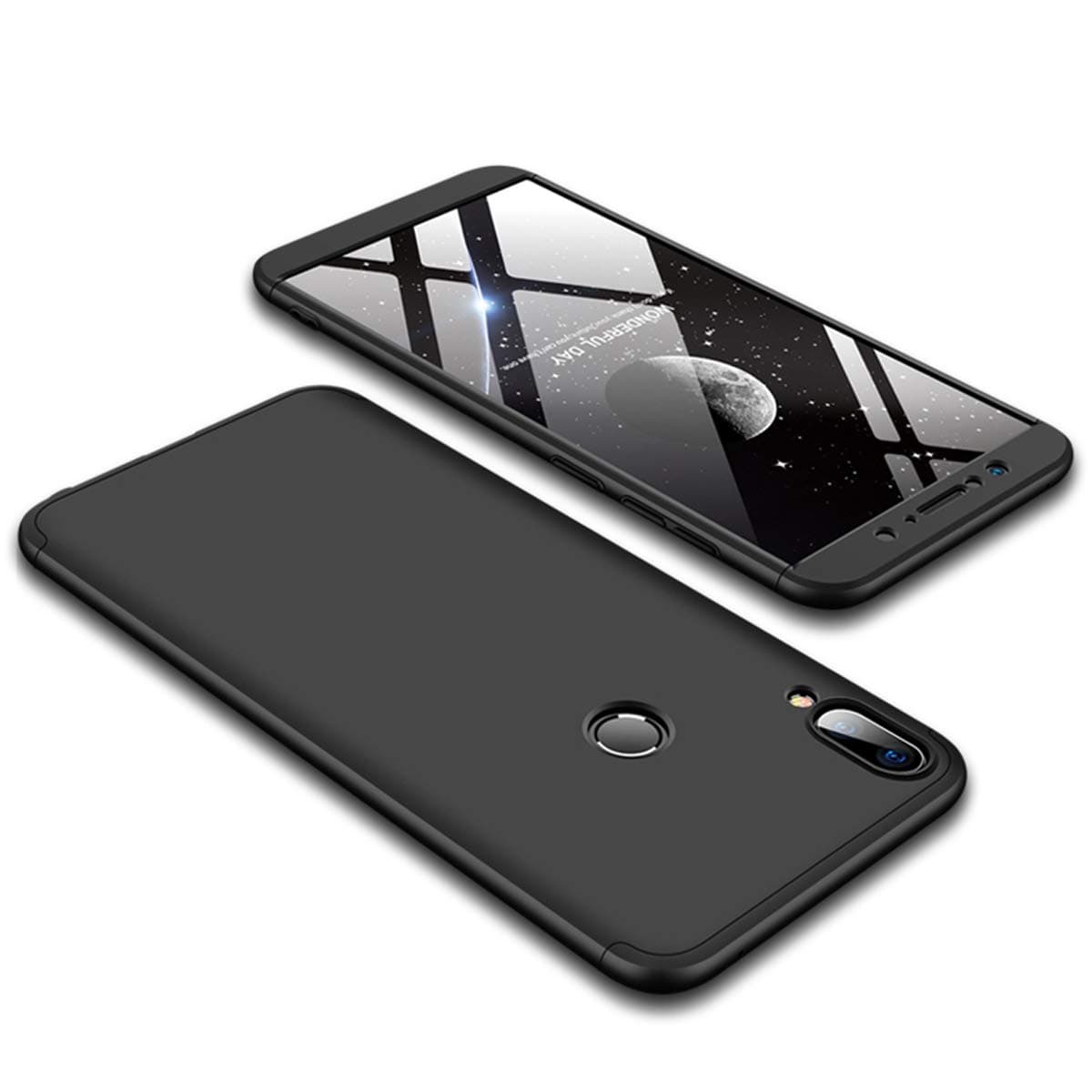 Annure 3 in 1 Double Dip 360 Protection Case Matte Hard Back Case Cover Back Cover Case for Asus Zenfone Max Pro M1 (Full Black)