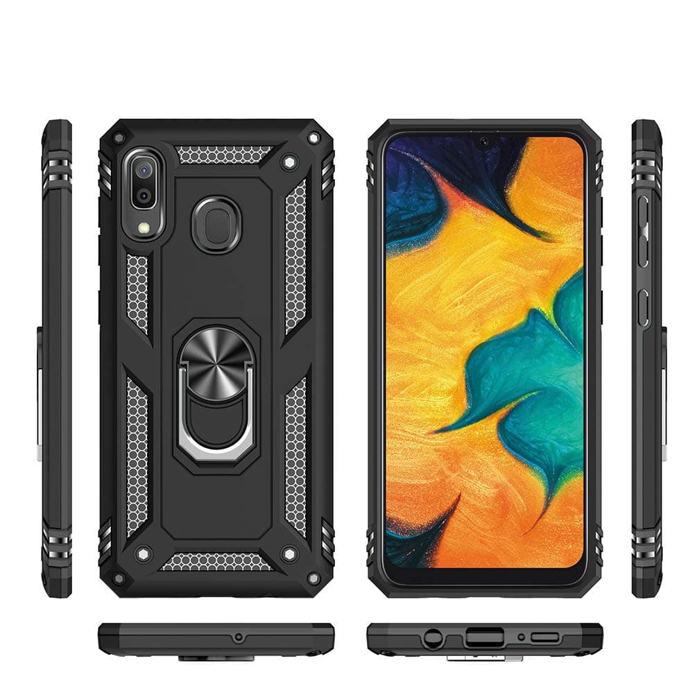 iPhone X Case iPhone Xs Case, Shockproof Tough Armor Phone Cover Case with Ring Magnetic Car Mount Kickstand Slim Fit Full Body Protection Silicone Gel Case for iPhone X/Xs black