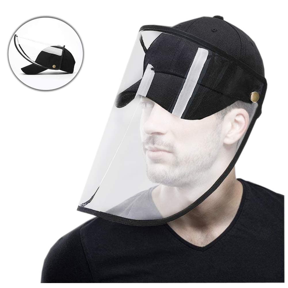 Anti-Spitting Protective Baseball Cap with Safety Face Shield Men Women Dustproof Isolating Saliva Full Face Hat Outdoor Fisherman Hat Bucket Hat Anti UV Windproof Sun Hat for Camping Fishing Travel